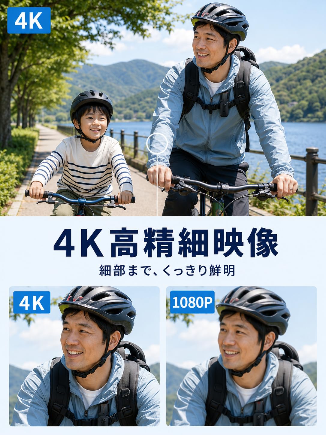 Amazon.co.jp: 4Kアクションカメラ 120度広角 小型ウェアラブル ビデオ